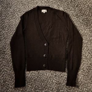 CB Costa Blanca Rabbit Fur Blend V-Neck Cardigan Sweater Brown Medium